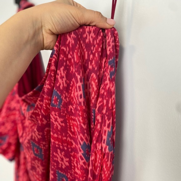 Ralph Lauren Pink Fuchsia Geo-Print Jersey One-Shoulder Dress Womens Sz 20W - Picture 8 of 13